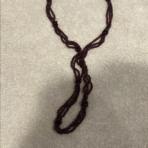 Garnet popcorn stations beaded necklace